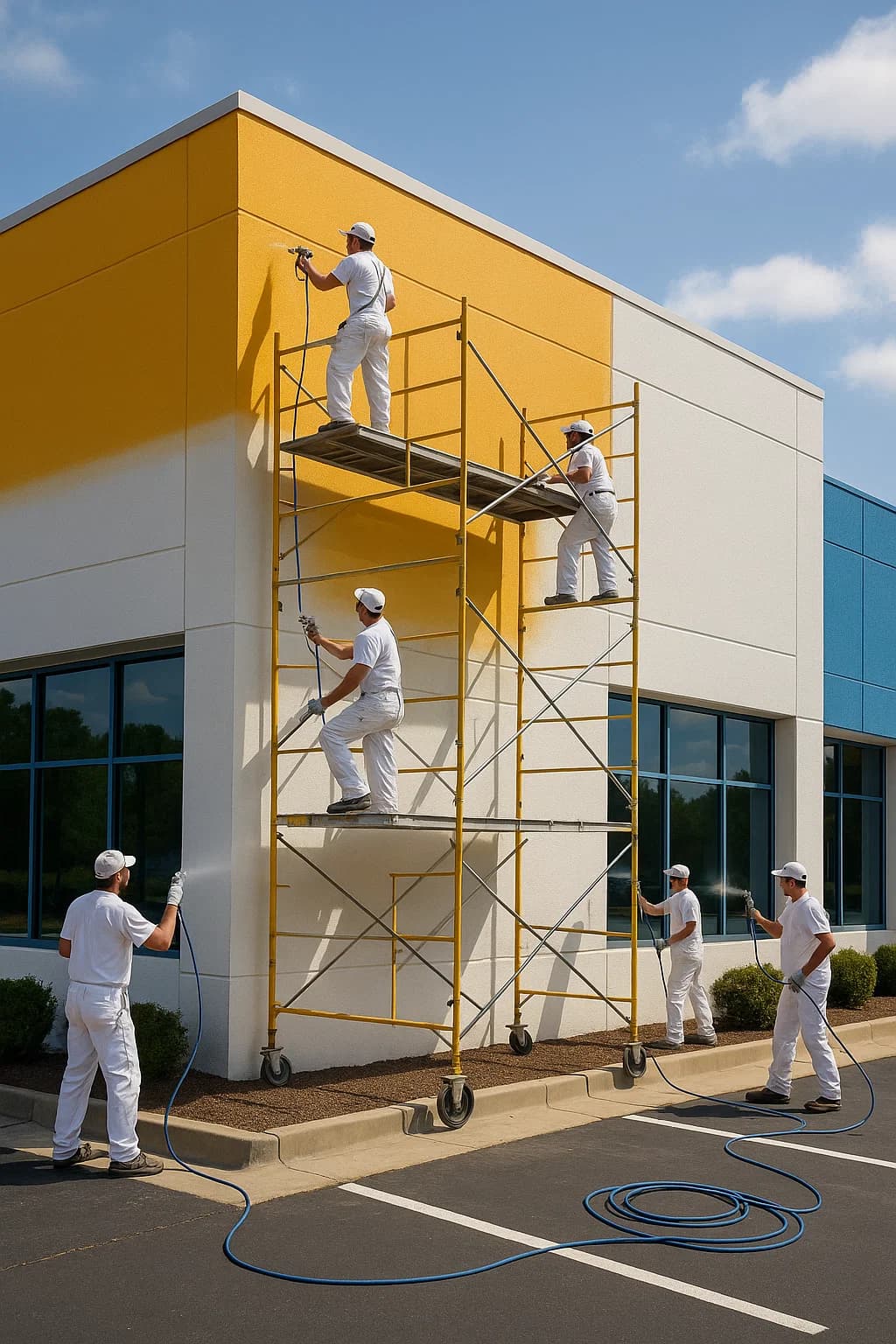 Commercial building exterior painting Commercial building exterior painting
