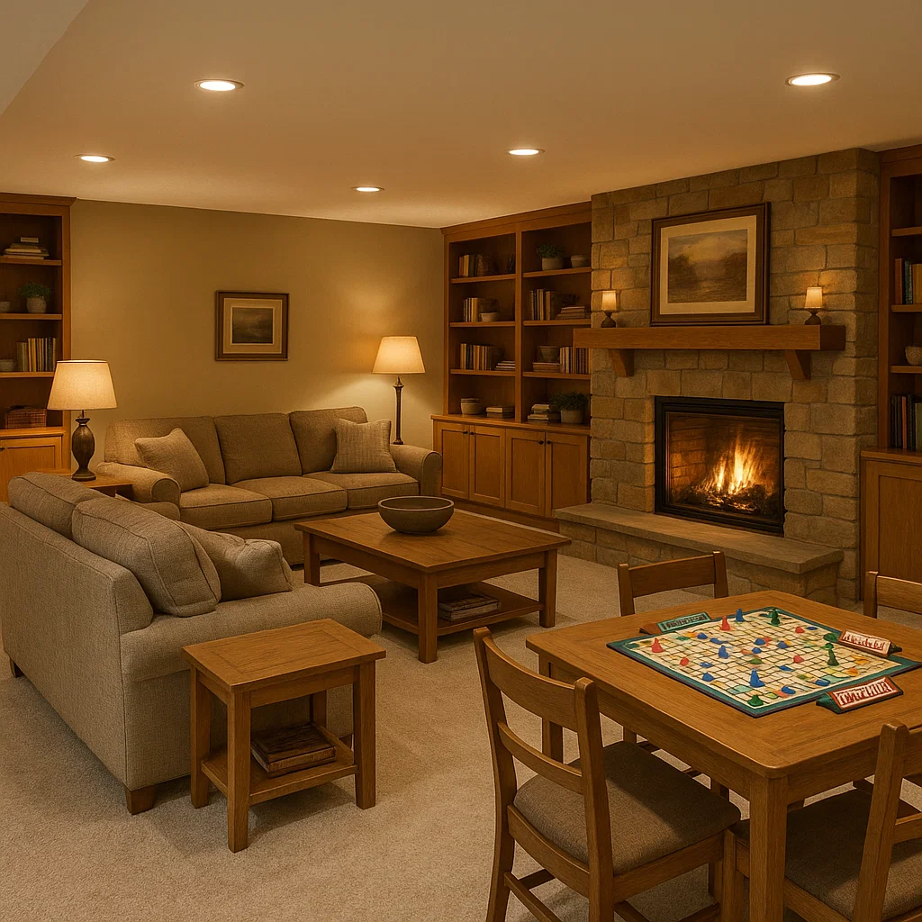 Cozy basement living room extension Cozy basement living room extension