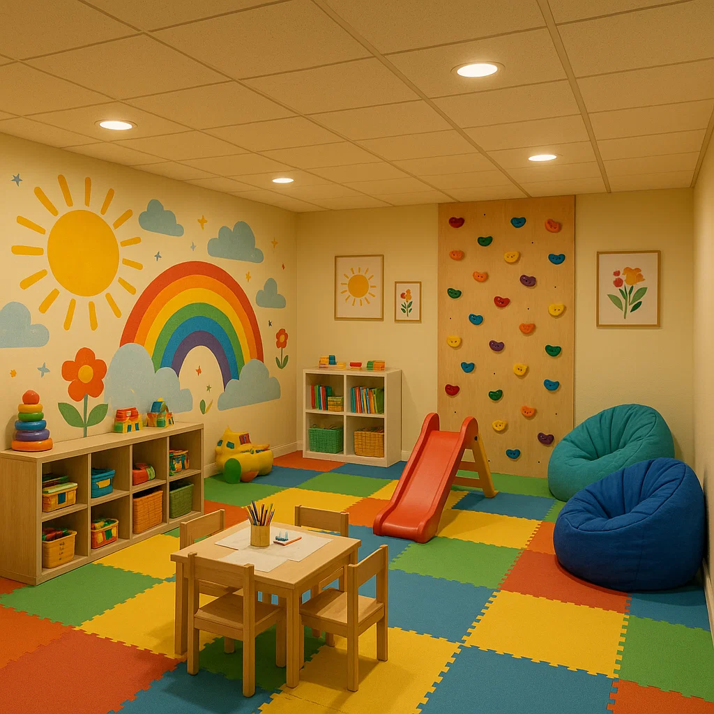 Basement playroom for children Basement playroom for children